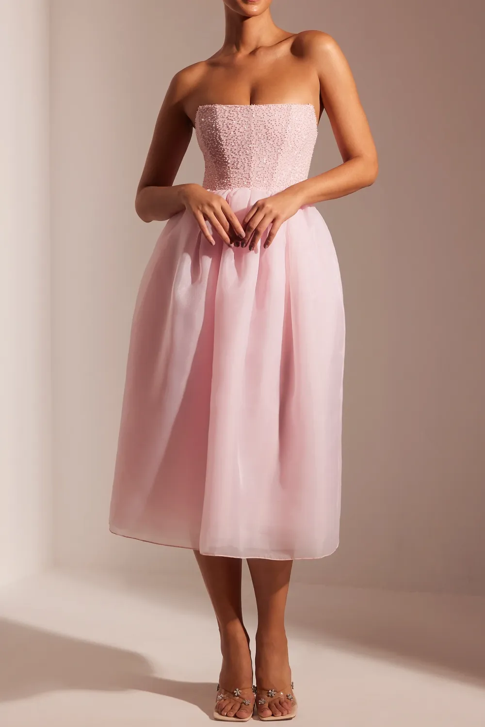 Luxurious Romantic Fluffy Organza Mid-Length