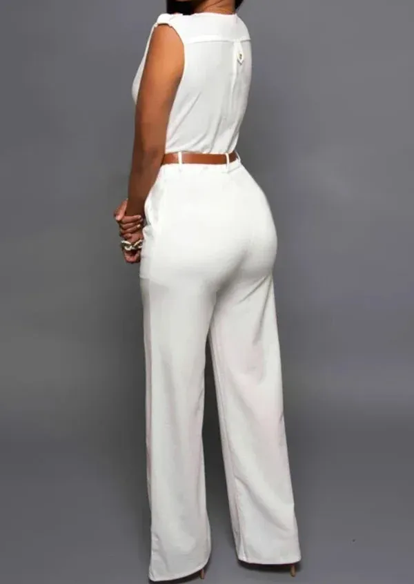 Minimalist Tailored V-Neck Jumpsuit