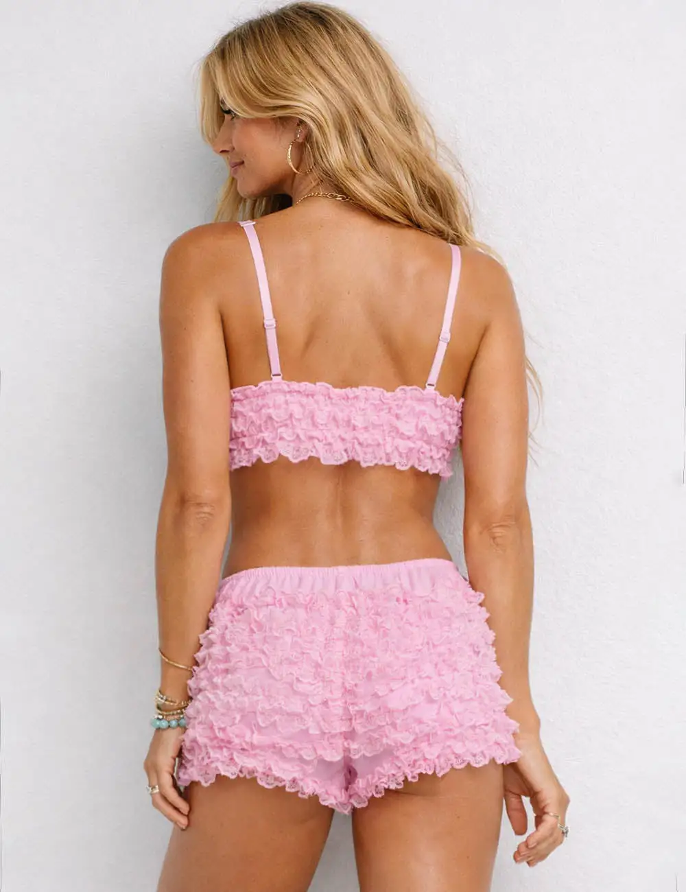 Romantic Lace Tiered Ruffle Mini Shorts