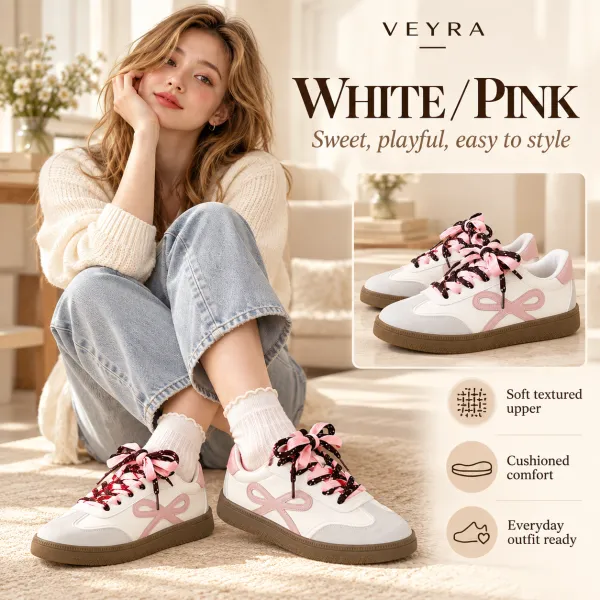 Bowknot Casual Versatile White Sneakers