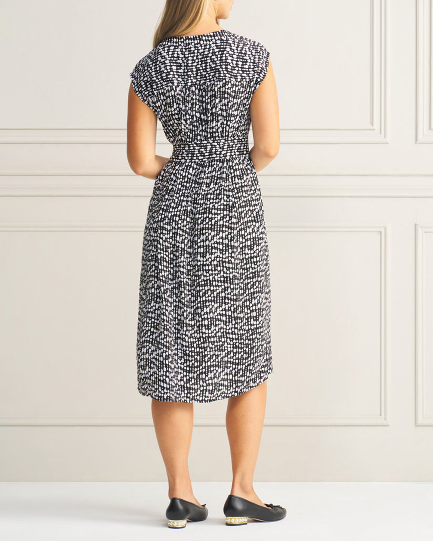 V-Neck Crepe Dress
