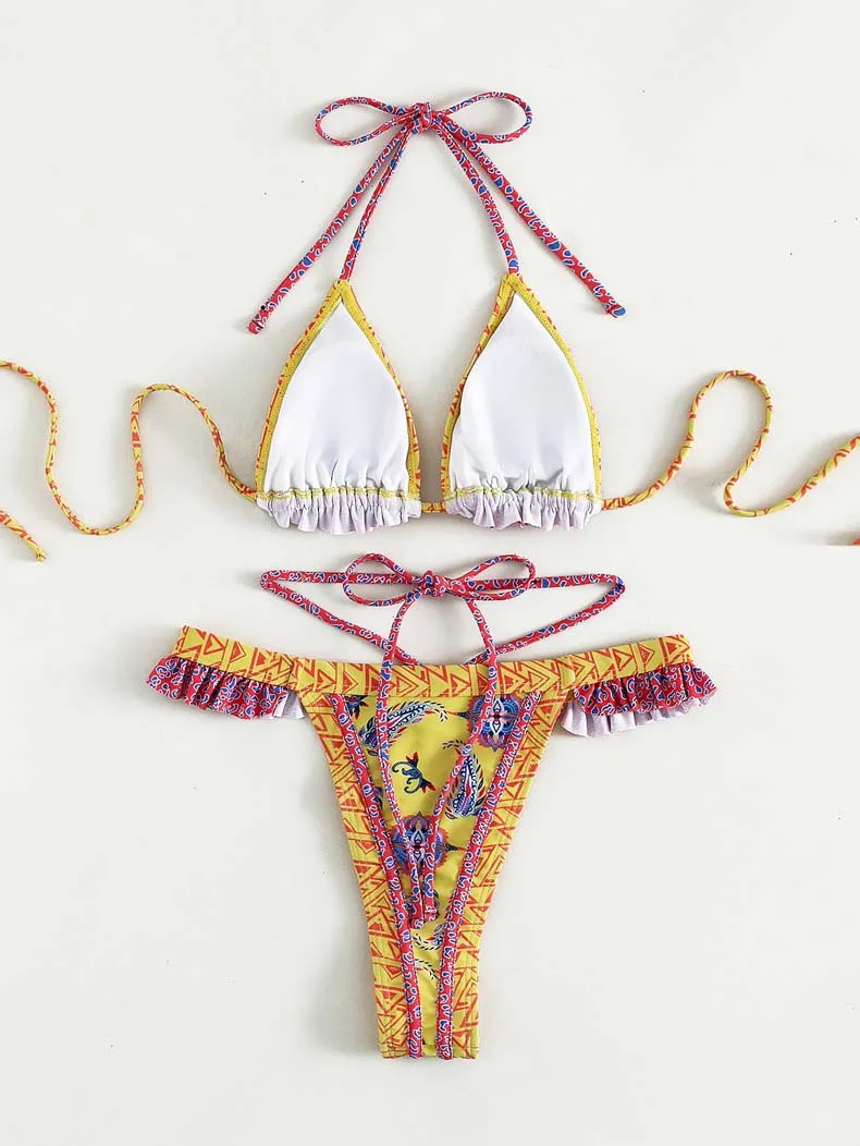 Artisan Print Tie Bikini Set