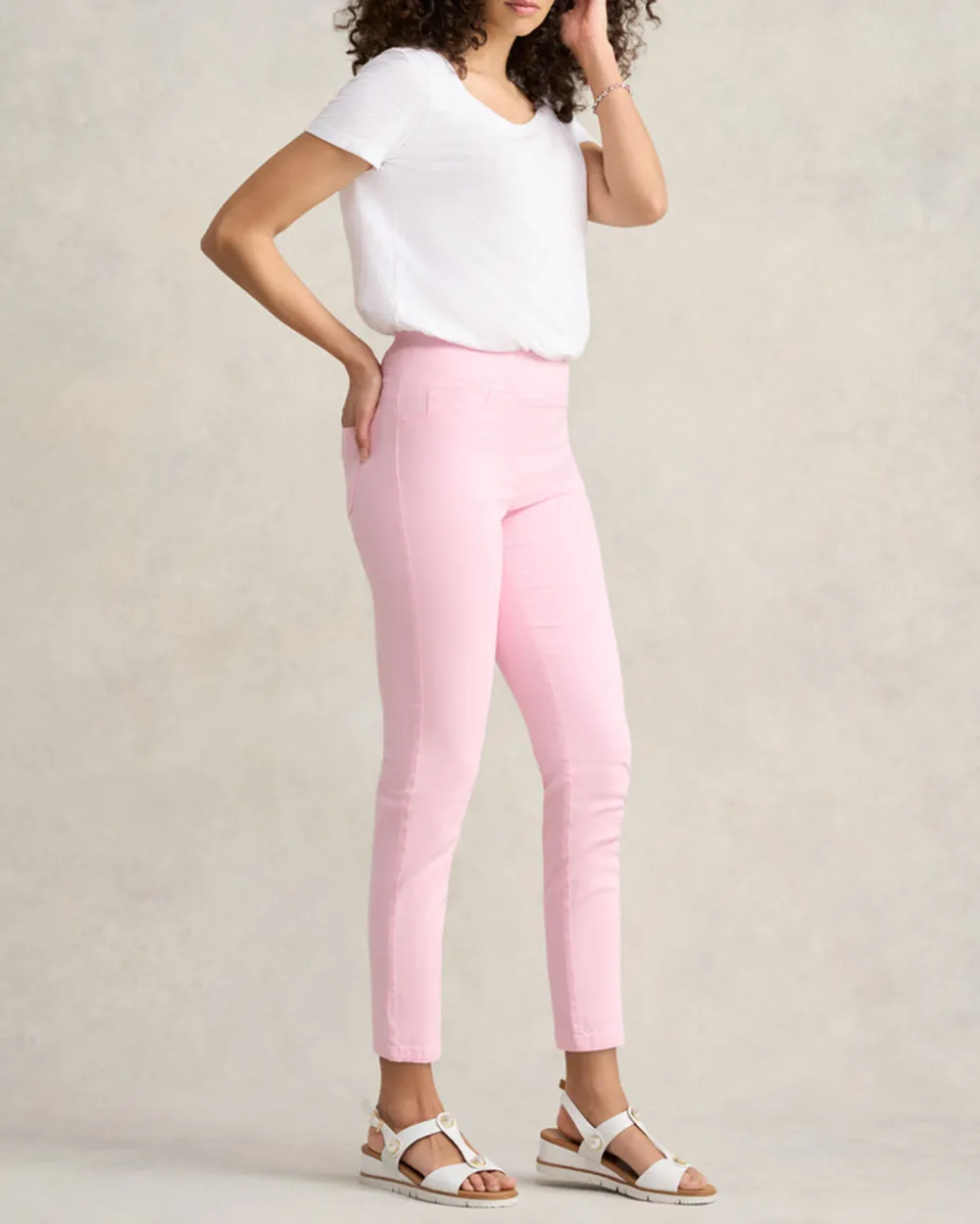Pink Skinny Pants For Sweet Casual Style