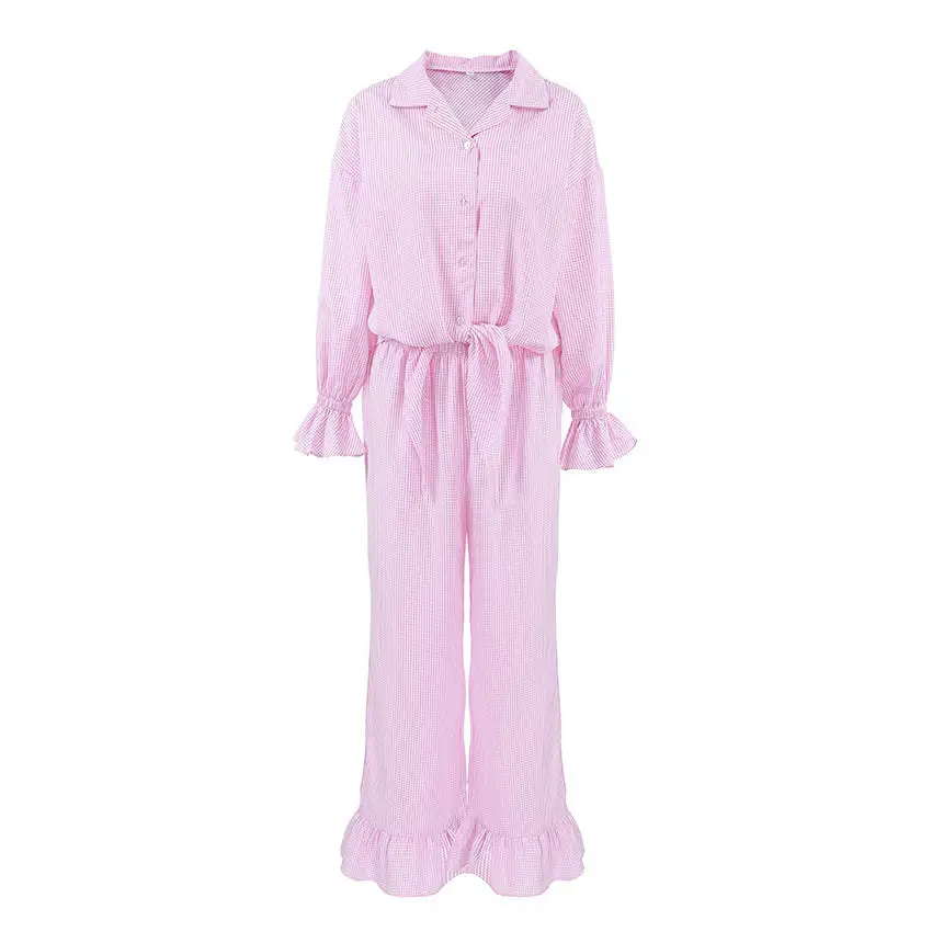 Pajama Plaid Long Sleeve Set