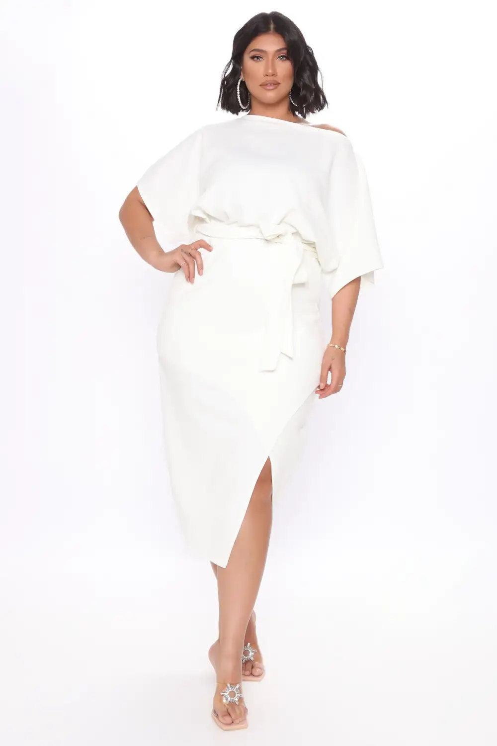 Please Hold Midi Dress - Ivory