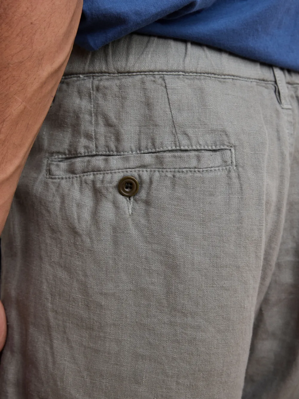 Men's Army Green Linen Shorts