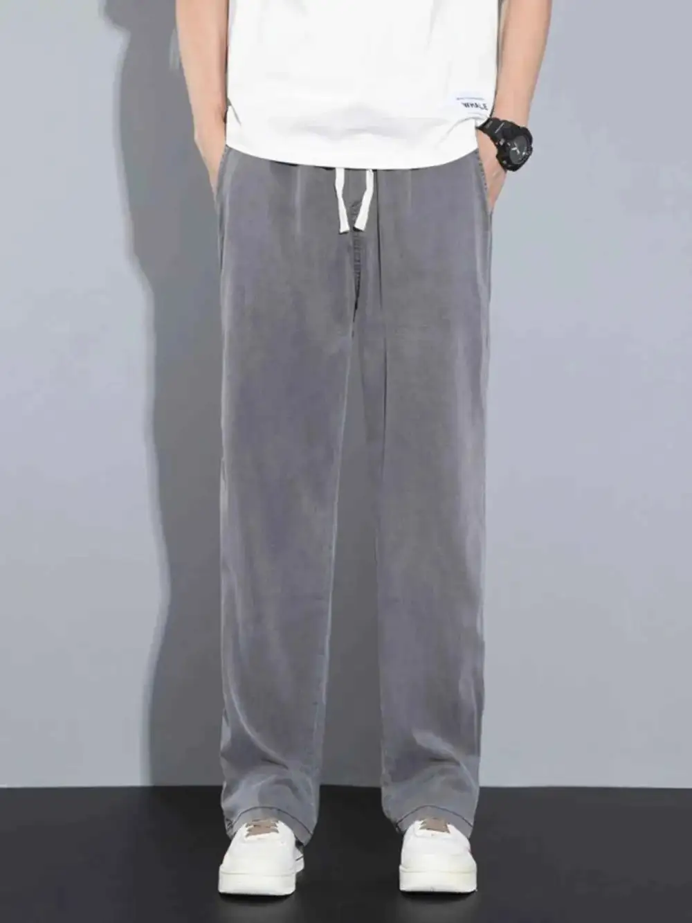 Casual Wide Leg Drawstring Pants
