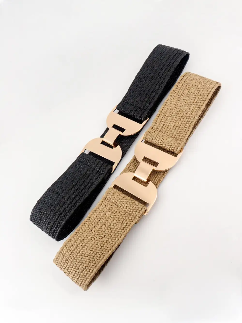 Textured Buckle Stretch Belt