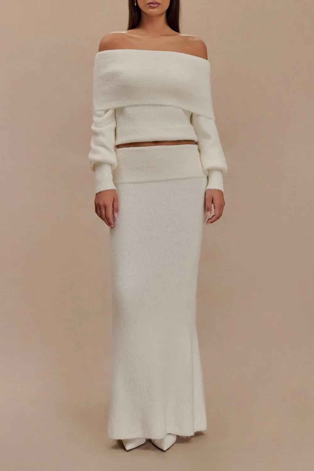 Knit Skirt With Maxi Overlay