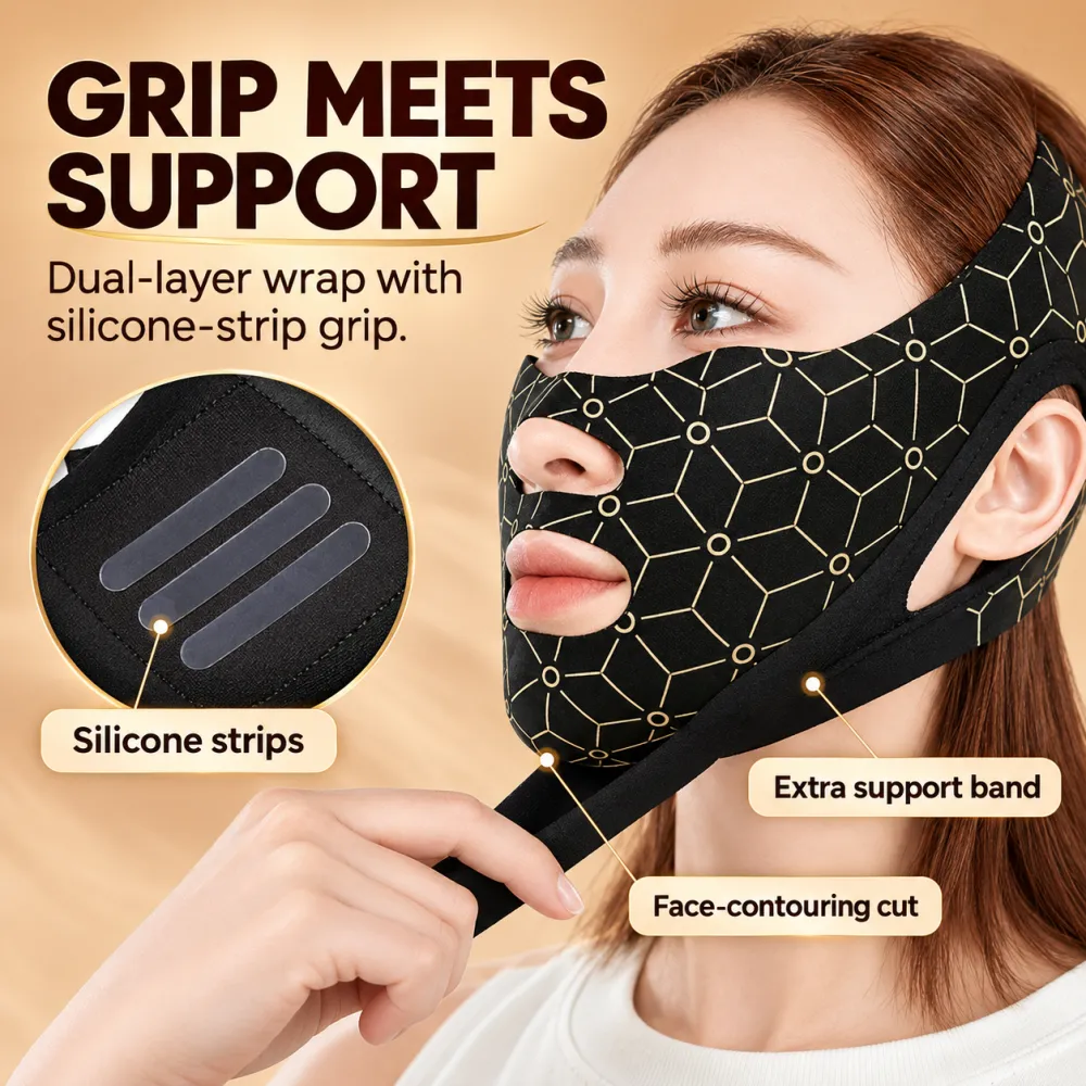 Anti-Slip Face Slimming Bandage V-Line Lifting Tightening Facial Mask for Nasolabial Folds Sagging Face Sculpting Double Chin Lift Face Band