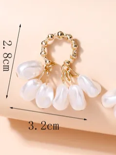 Urban Casual Pearl Tassel Earrings Daily Women Jewelry