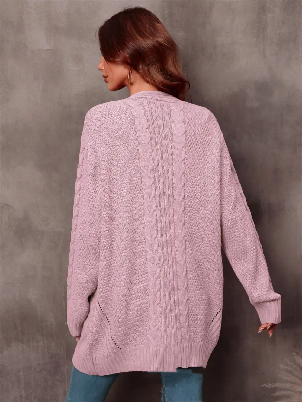 Women's Mid-Length Long Sleeve Knit Cardigan