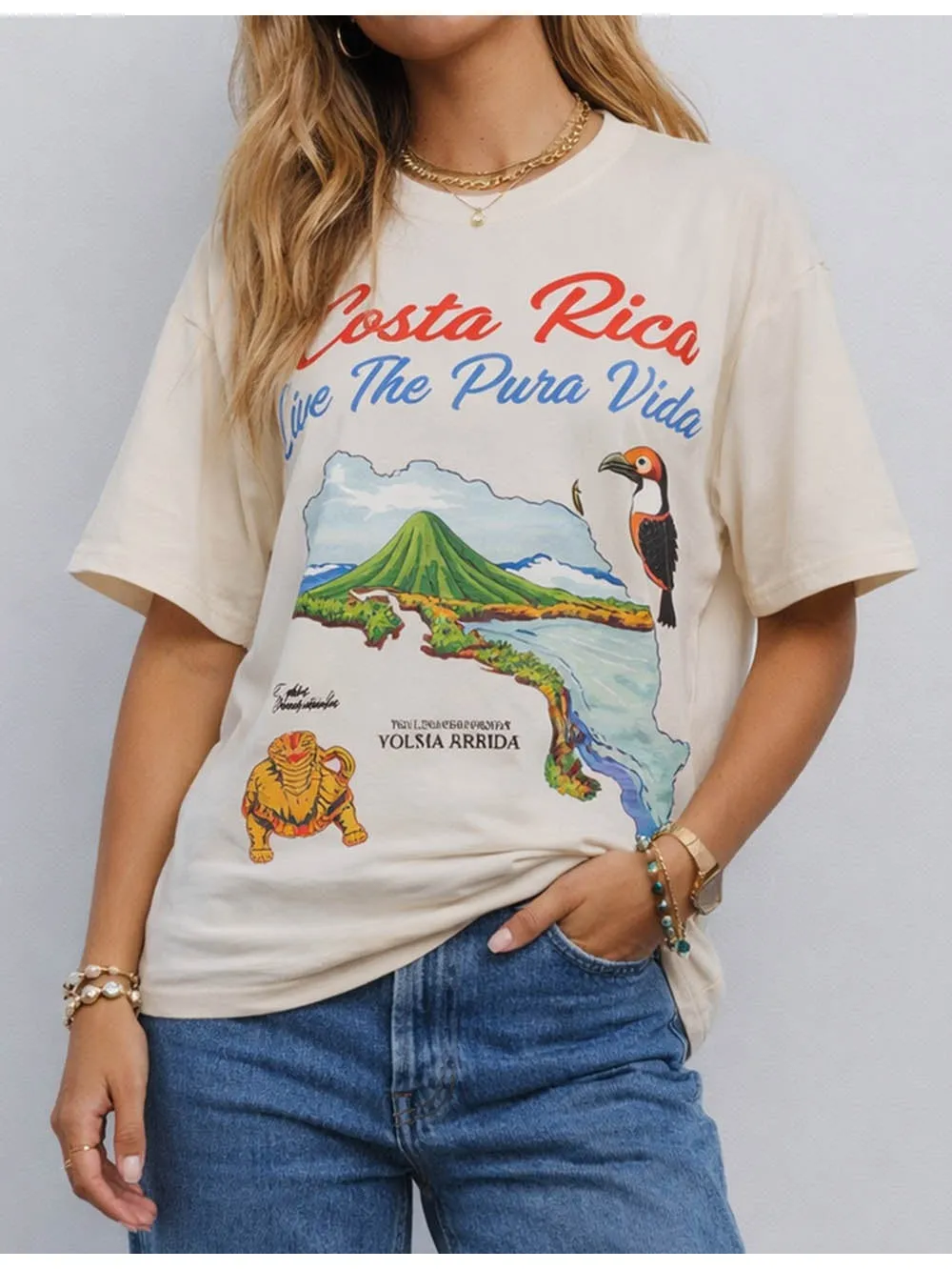 Abstract Letter Pullover Short Sleeves T-shirt
