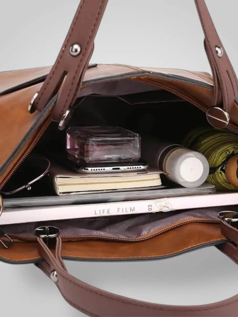 Structured Pebbled Leather Shoulder Bag