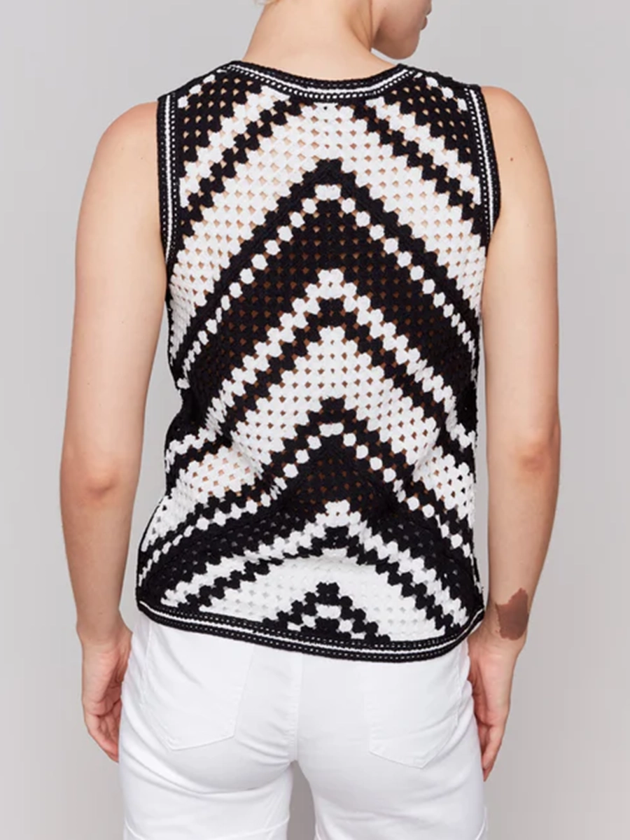 Three Dimensional Cut Sleeveless Design Vest