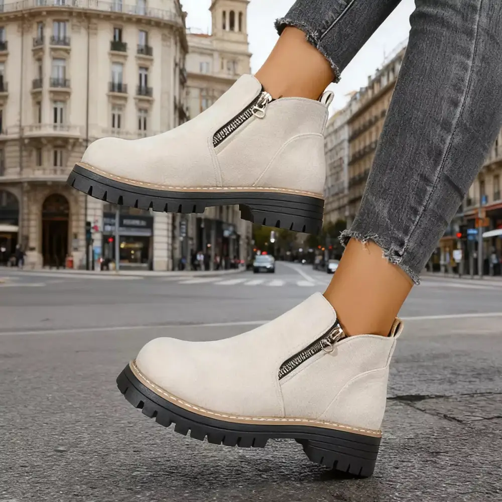 Classic Round Toe Platform Boots