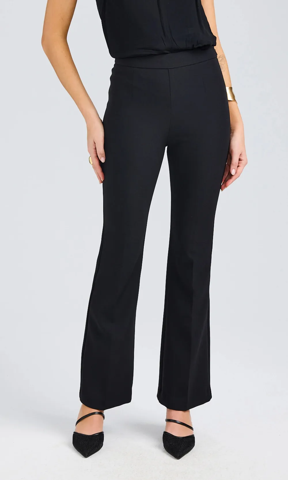 Black Comfort Crepe Pants