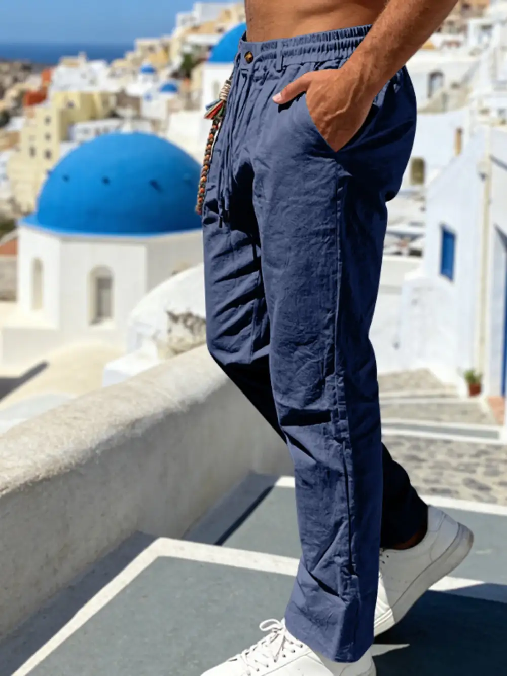 Men's Full Size Casual Drawstring Pants with Pockets