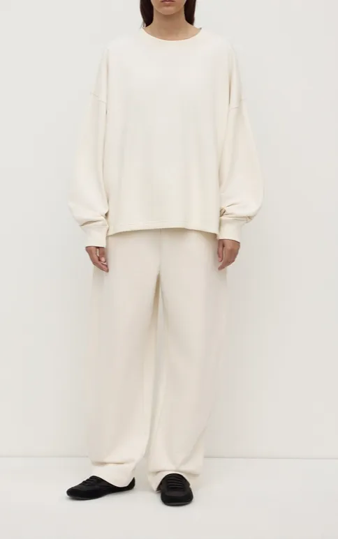 Shell Brushed Cotton Barrel-Leg Lounge Pant