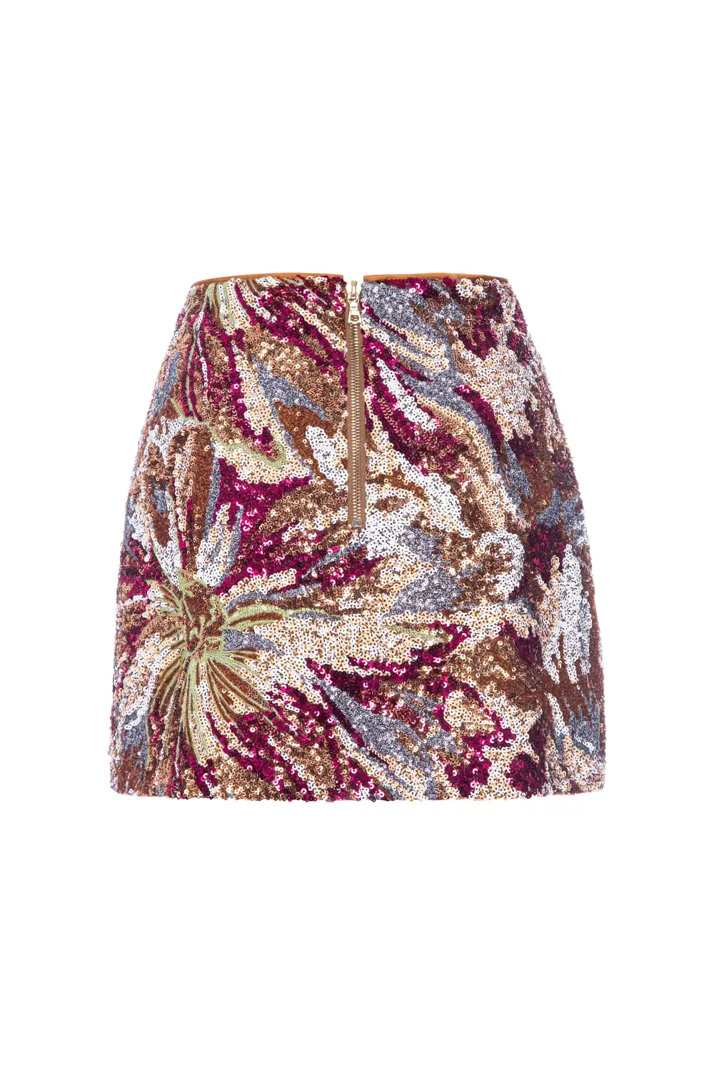 Abstract Floral Sequin Skirt