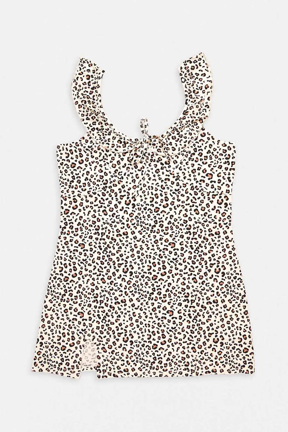 Women's Slim Fit Suspender Ruffle Dress