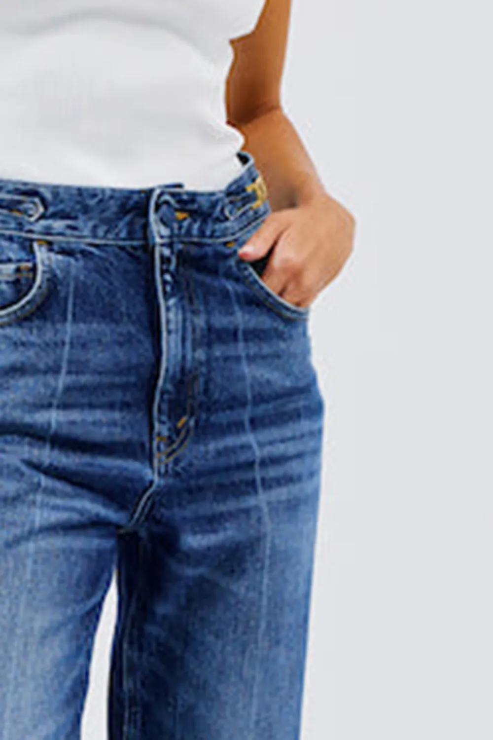 Straight-Leg Denim Pants