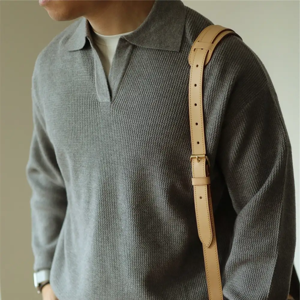 Open Knit Short Sleeve Polo
