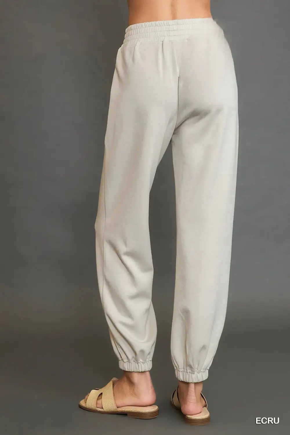 Drawstring Jogger Pants With Front Seam Detail