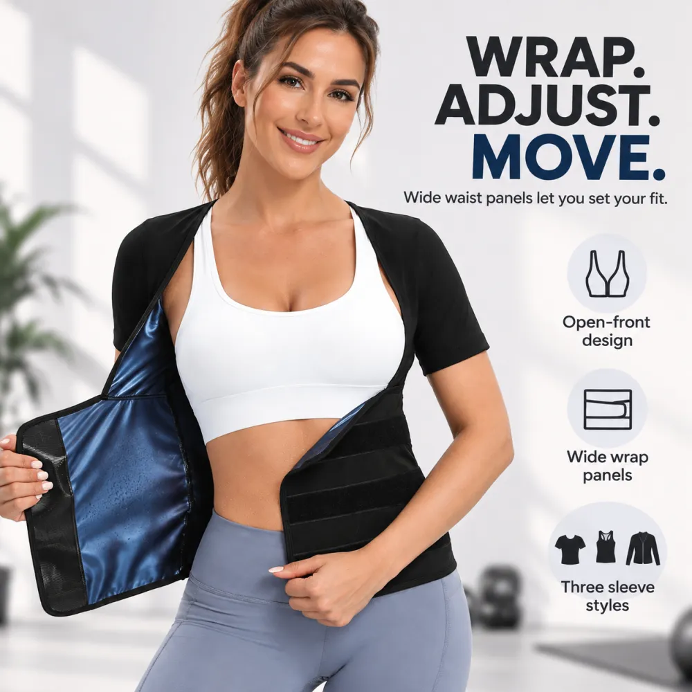 Women's Bra-Style High-Performance Quick-Dry Sauna Workout Vest – Fixed Anti-Sagging Bra, Tummy Control, Wrap-Around Waist Trimmer, Shapewear Athletic Wear, Fitness Exercise Top