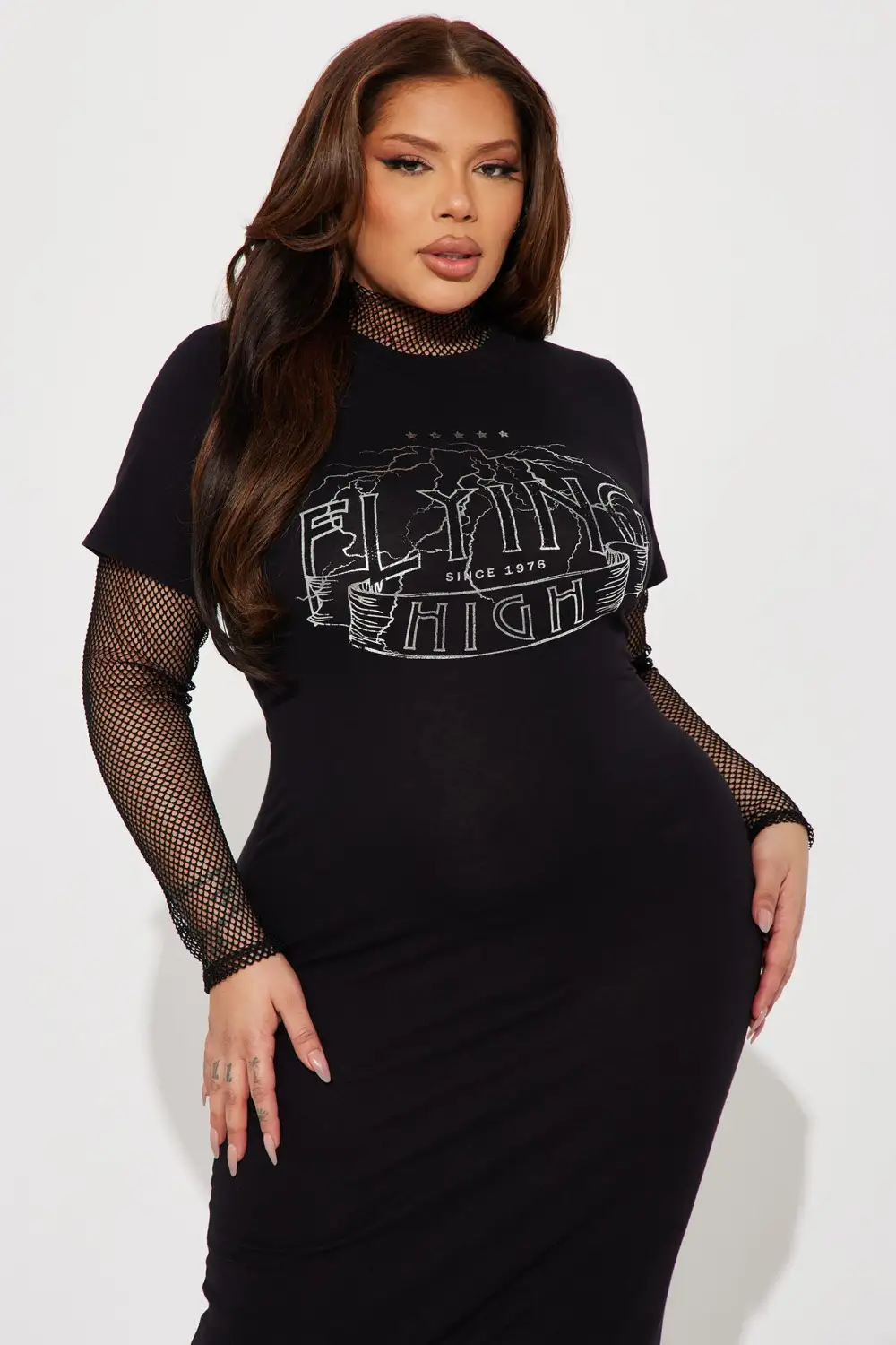 Flying High Maxi Dress - Black/Silver