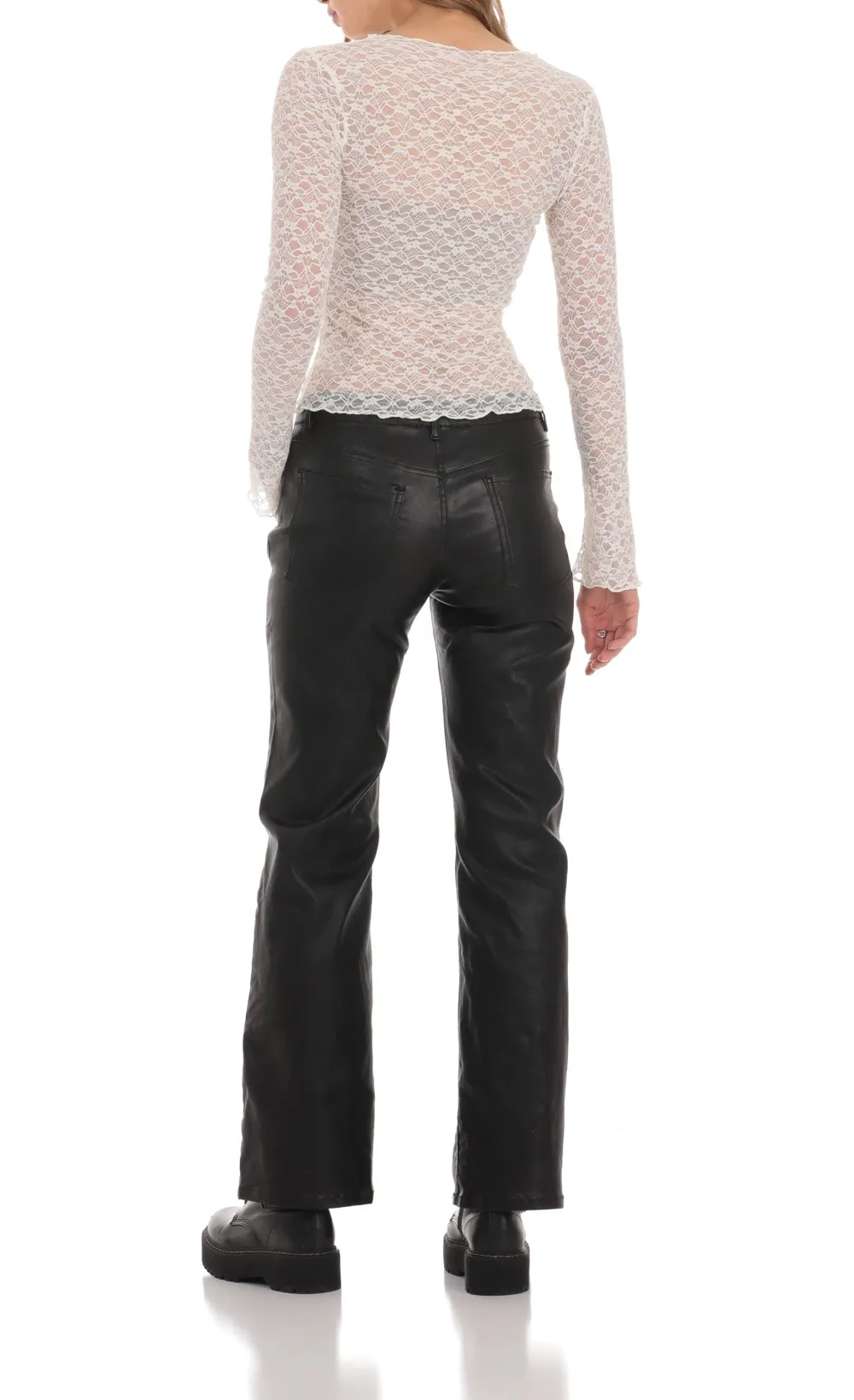 Pleather Jeans in Black