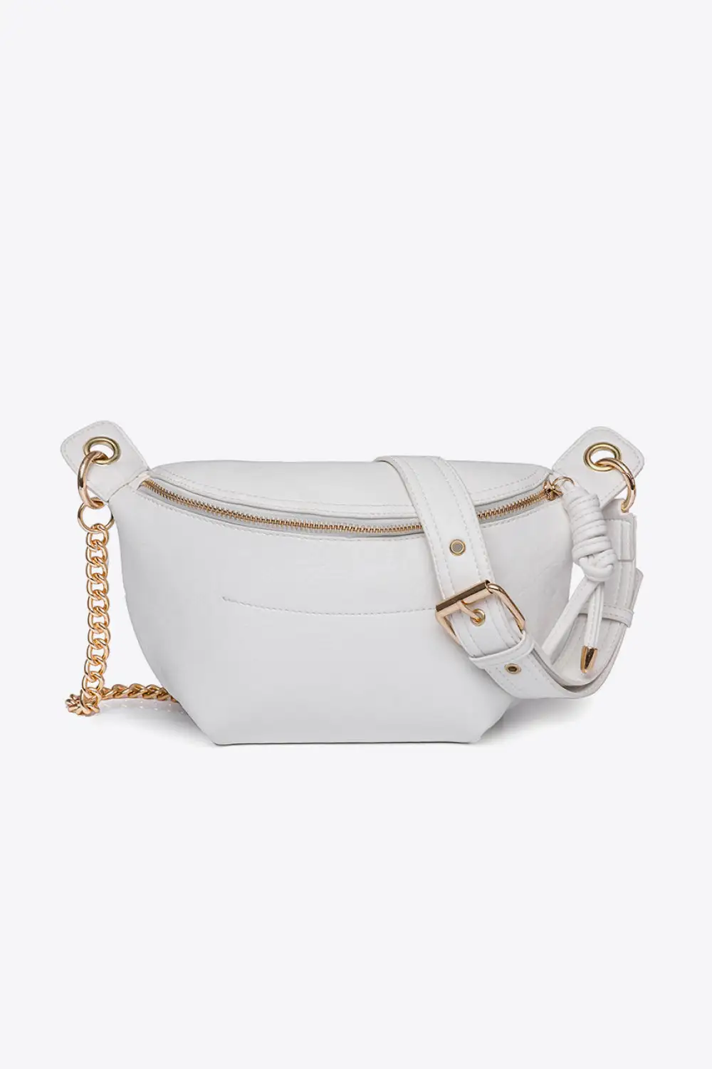Chain Strap Faux Leather Crossbody Bag