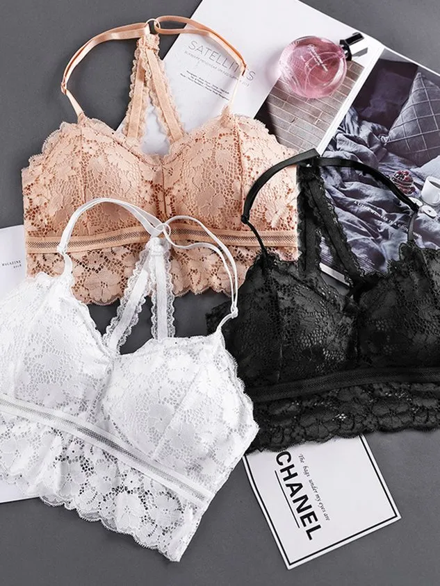 Sexy Lace V Neck Lace Beautiful Back Bra & Bralette