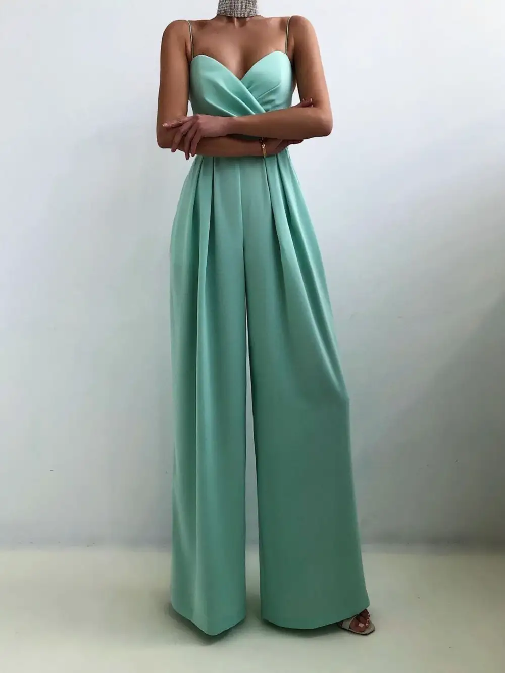 Spaghetti Strap Wide Leg Jumpsuit