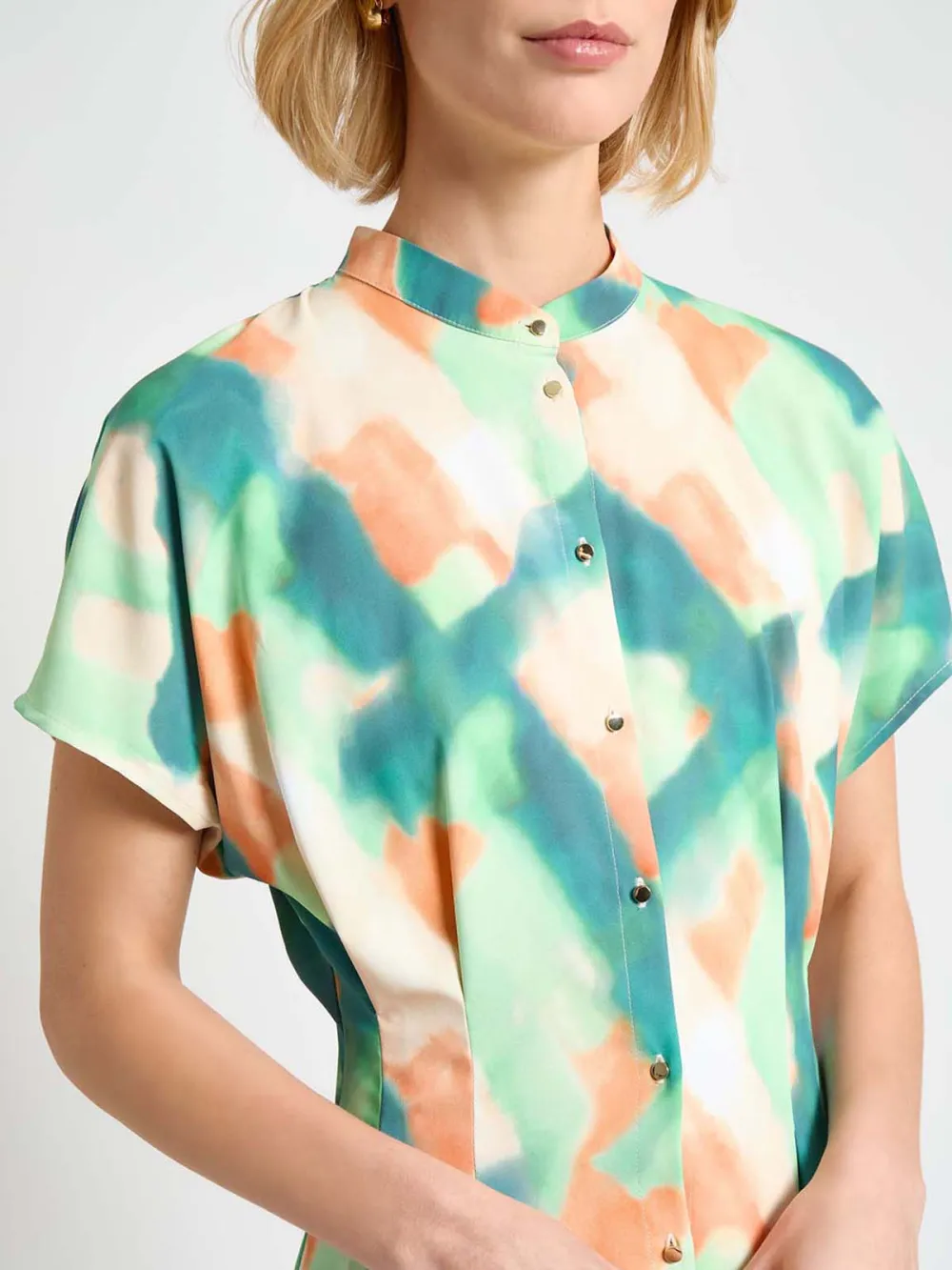 Shoulder Drop Short Sleeved Dress