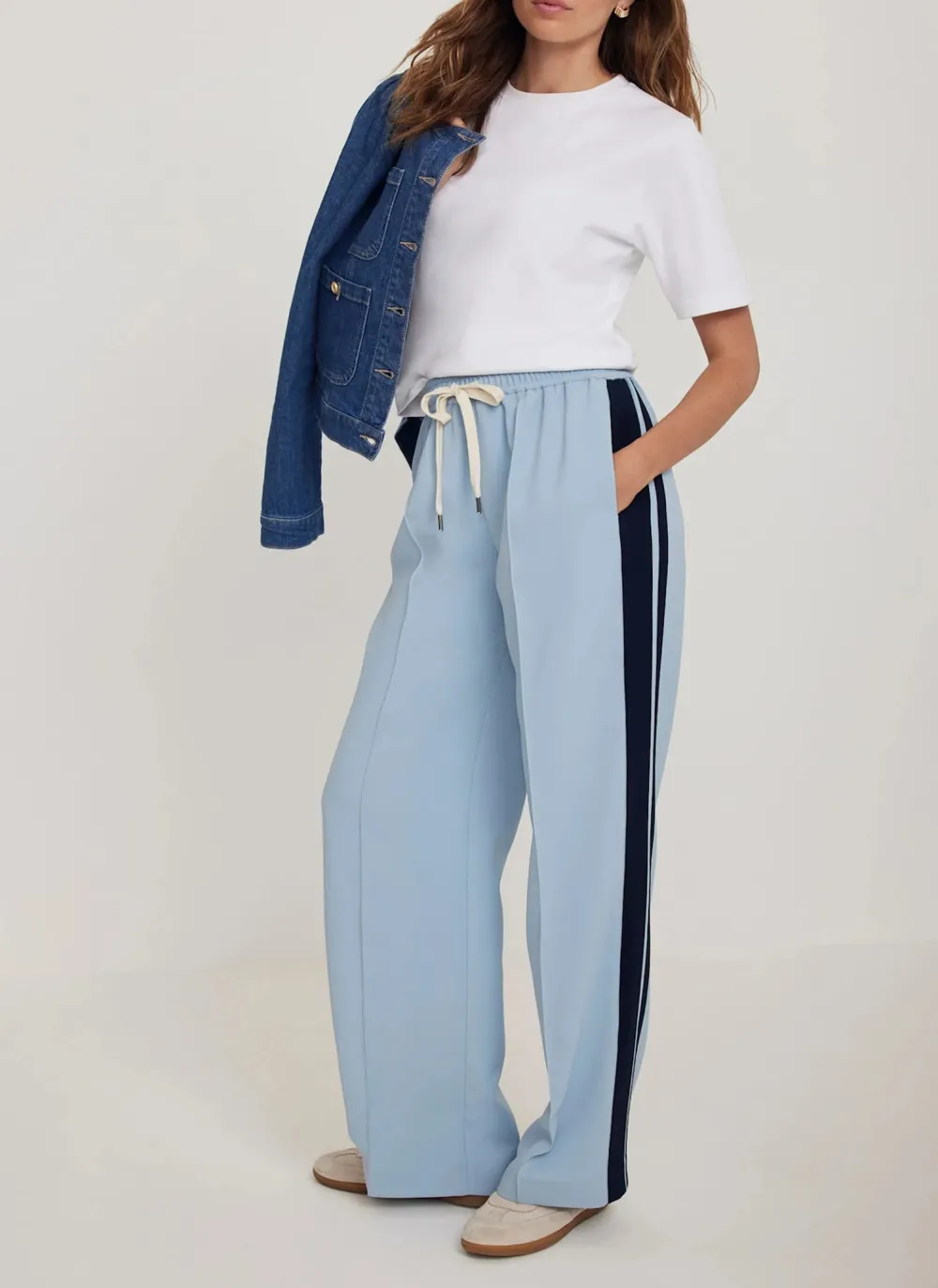 Casual Style Stripe Trousers