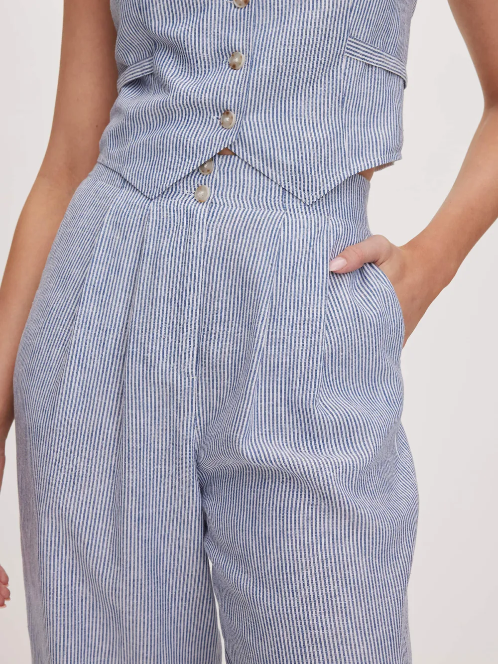 Stripe Linen Blend Pant