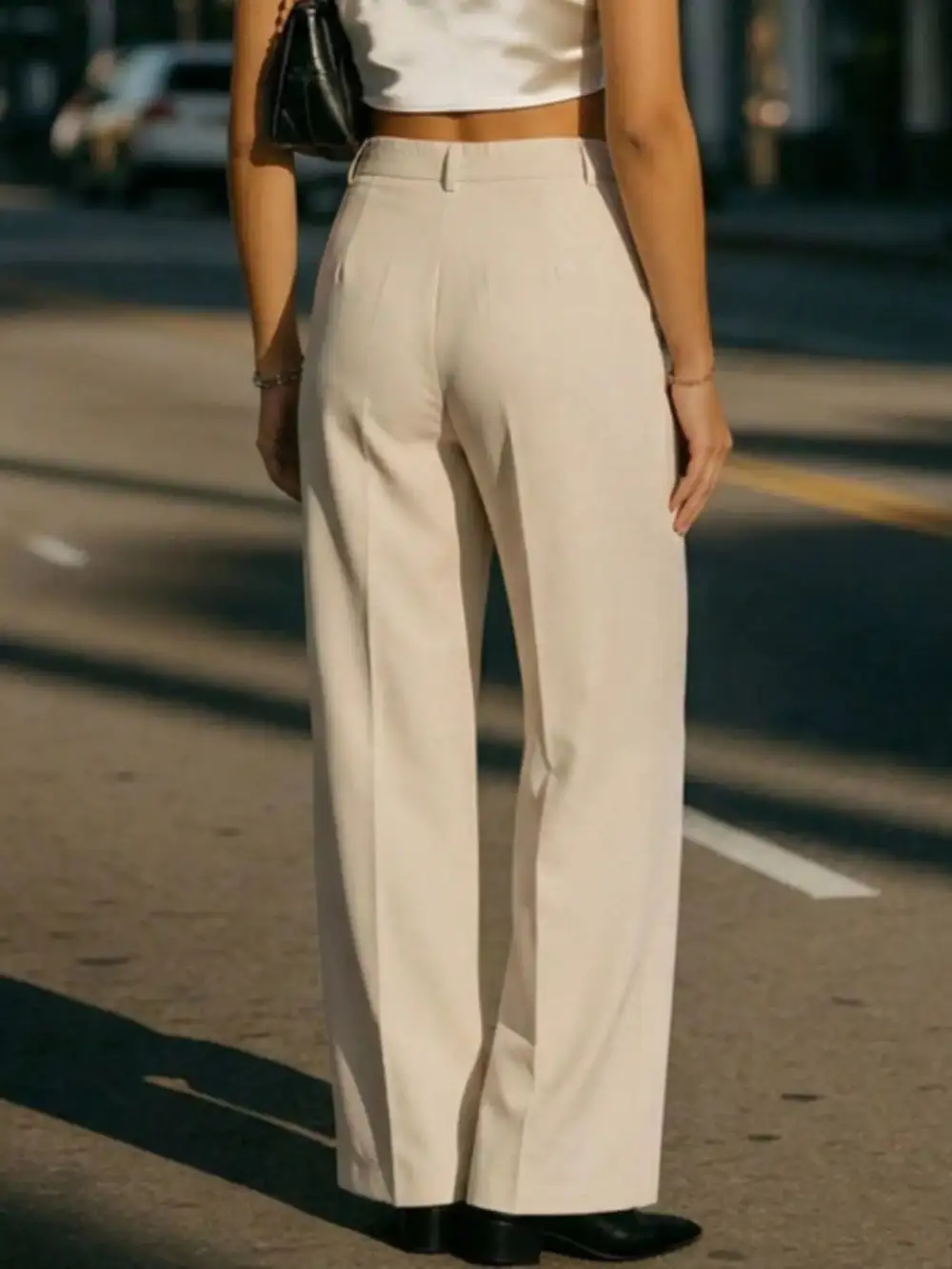 High Waisted Wide Leg Pleated Pants