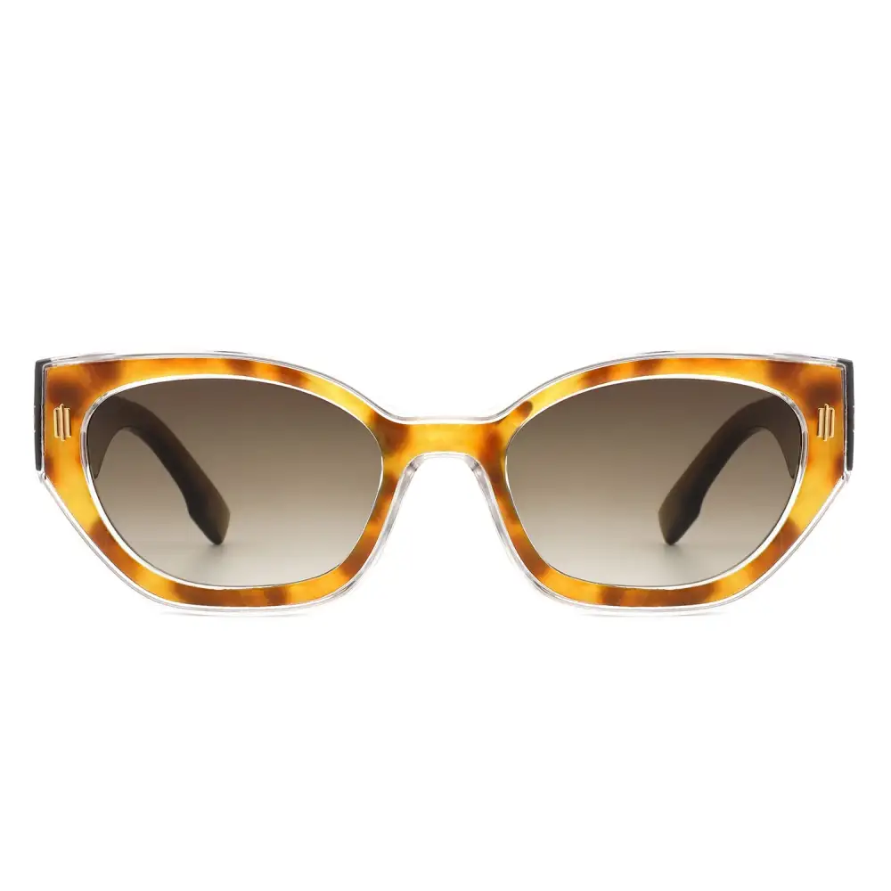Fuzzy Cat Eye Round Frame Sunglasses