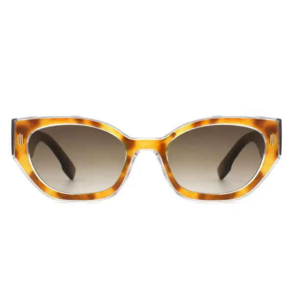 Fuzzy Cat Eye Round Frame Sunglasses