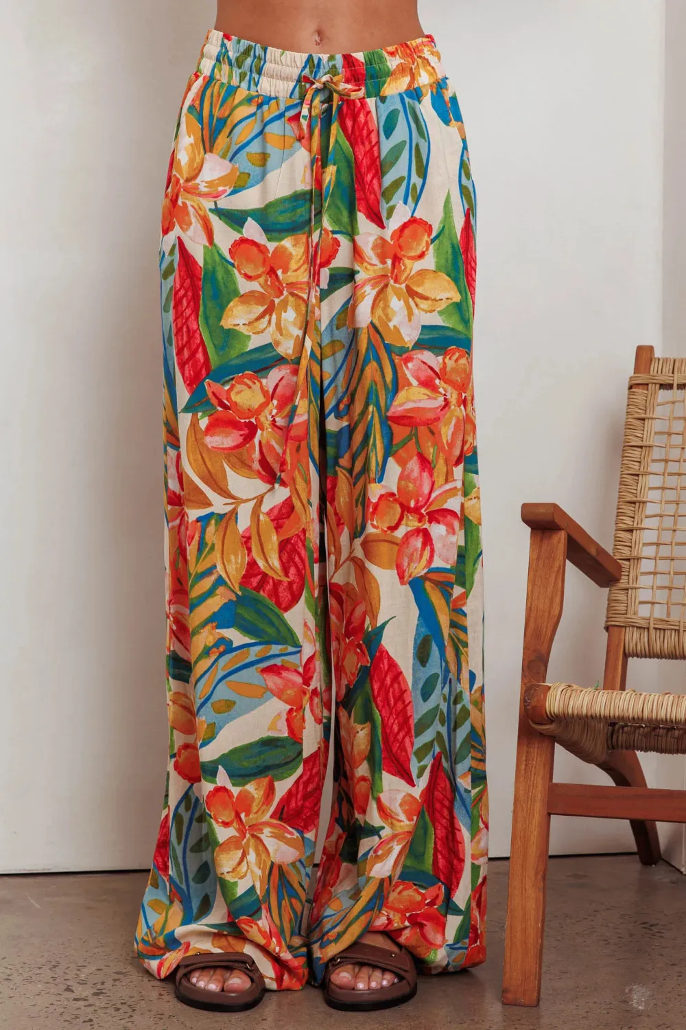 Breathable Linen Casual Women's Wide Leg Pants