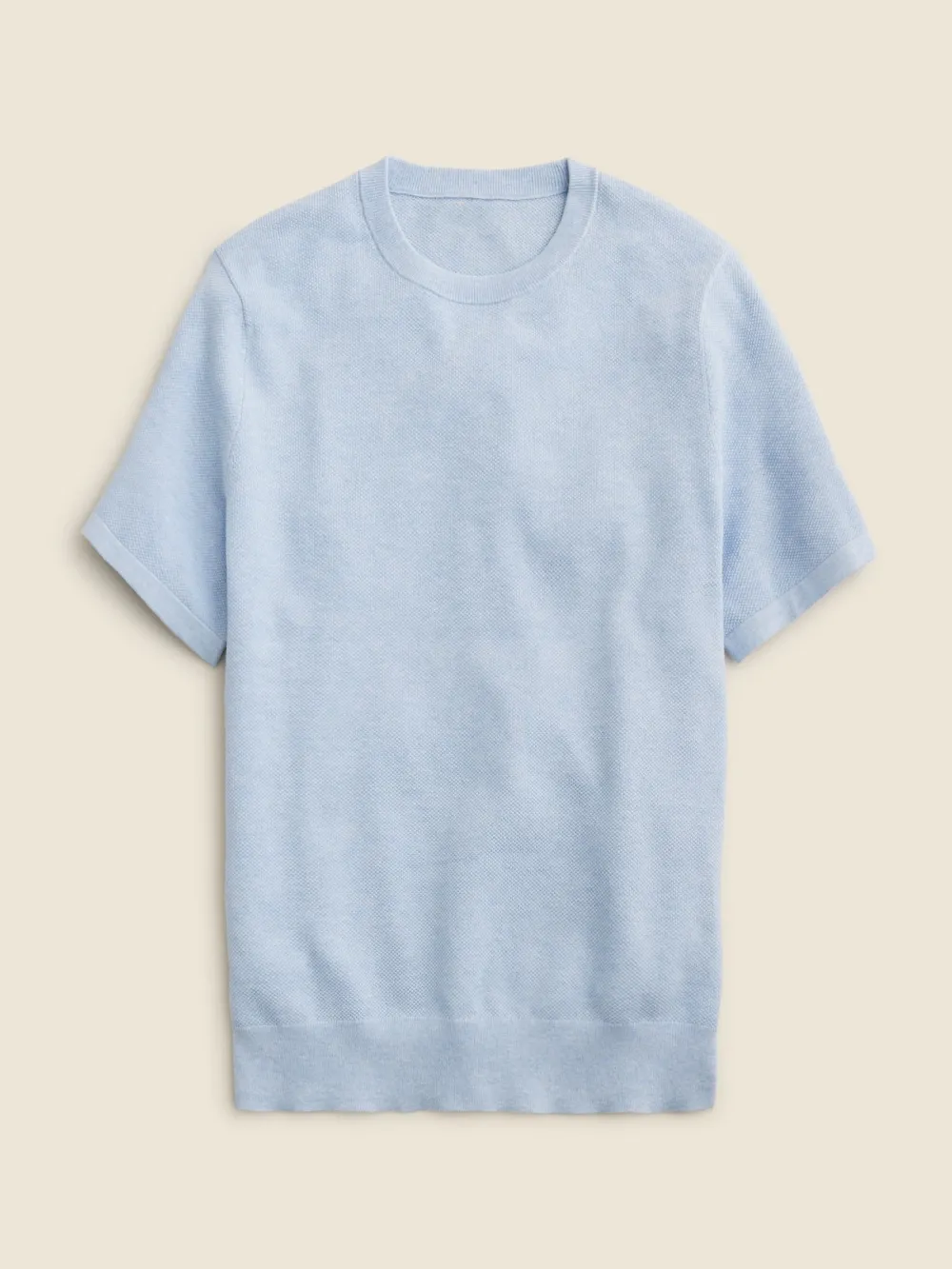 Light Blue Short Sleeve Knit Sweater