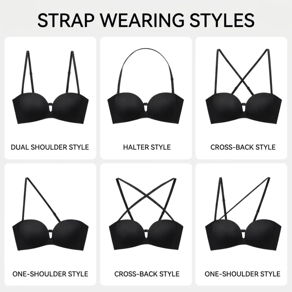 Strapless Front-Close Push-Up Bra