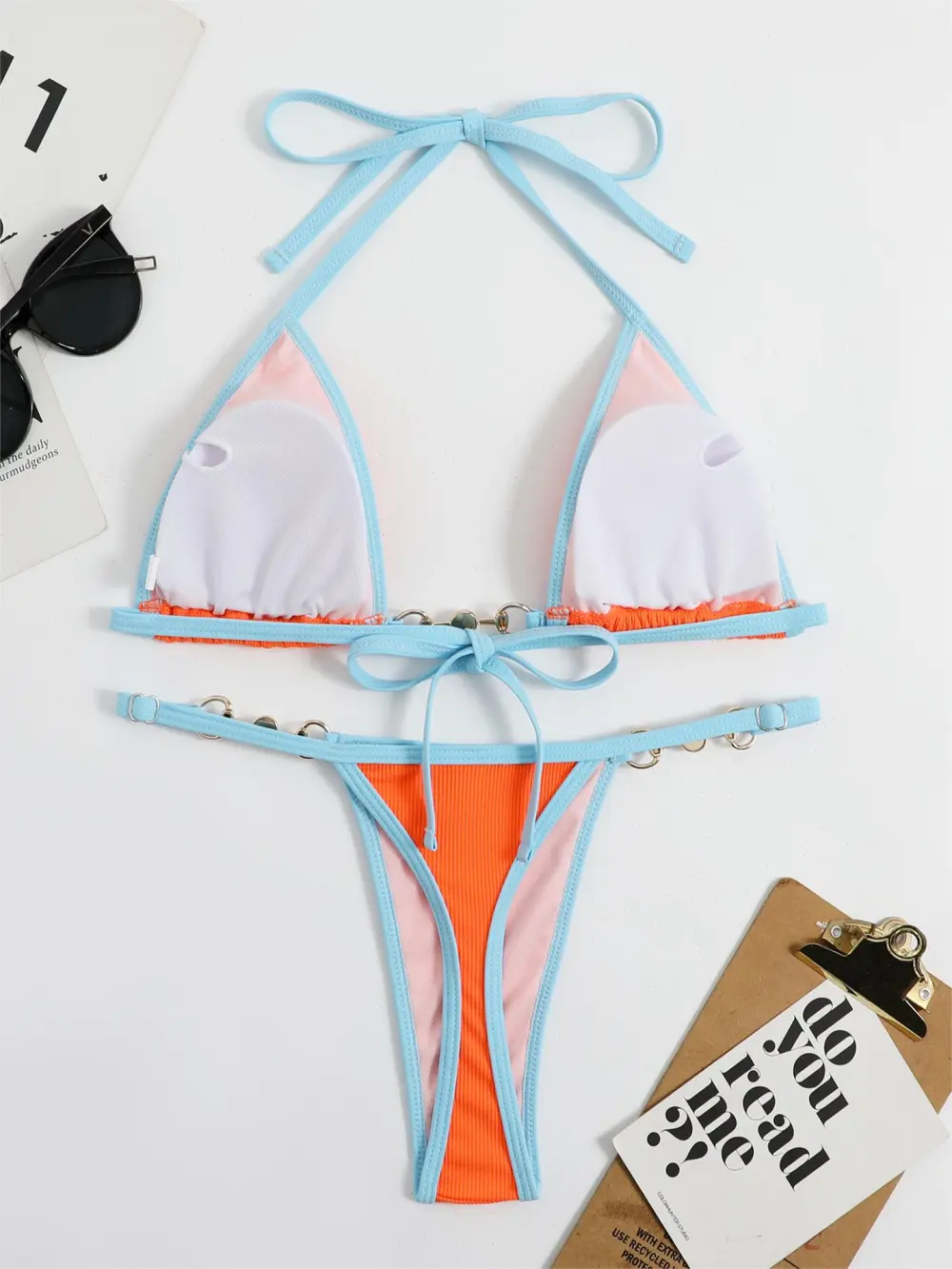 Women's Sexy Metallic Bikini Swimsuit Set