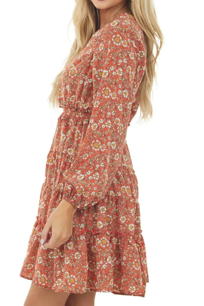 Tiered Floral Mini Dress