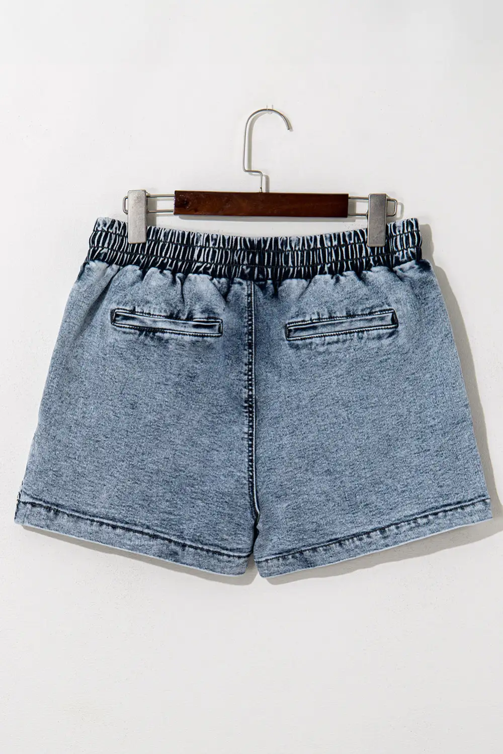 Everyday Drawstring High Waist Pocketed Denim Shorts