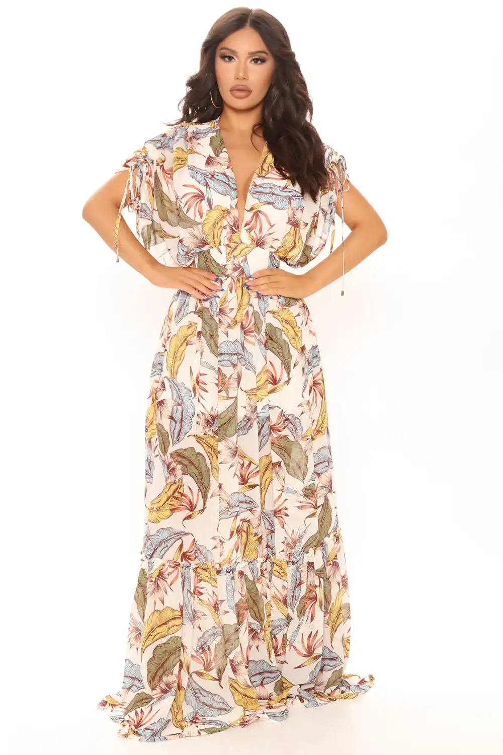 Farrah Floral Maxi Dress - Ivory/combo