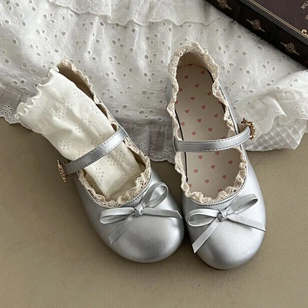 Pastel Dreams Lace Trim Mary Jane Flats