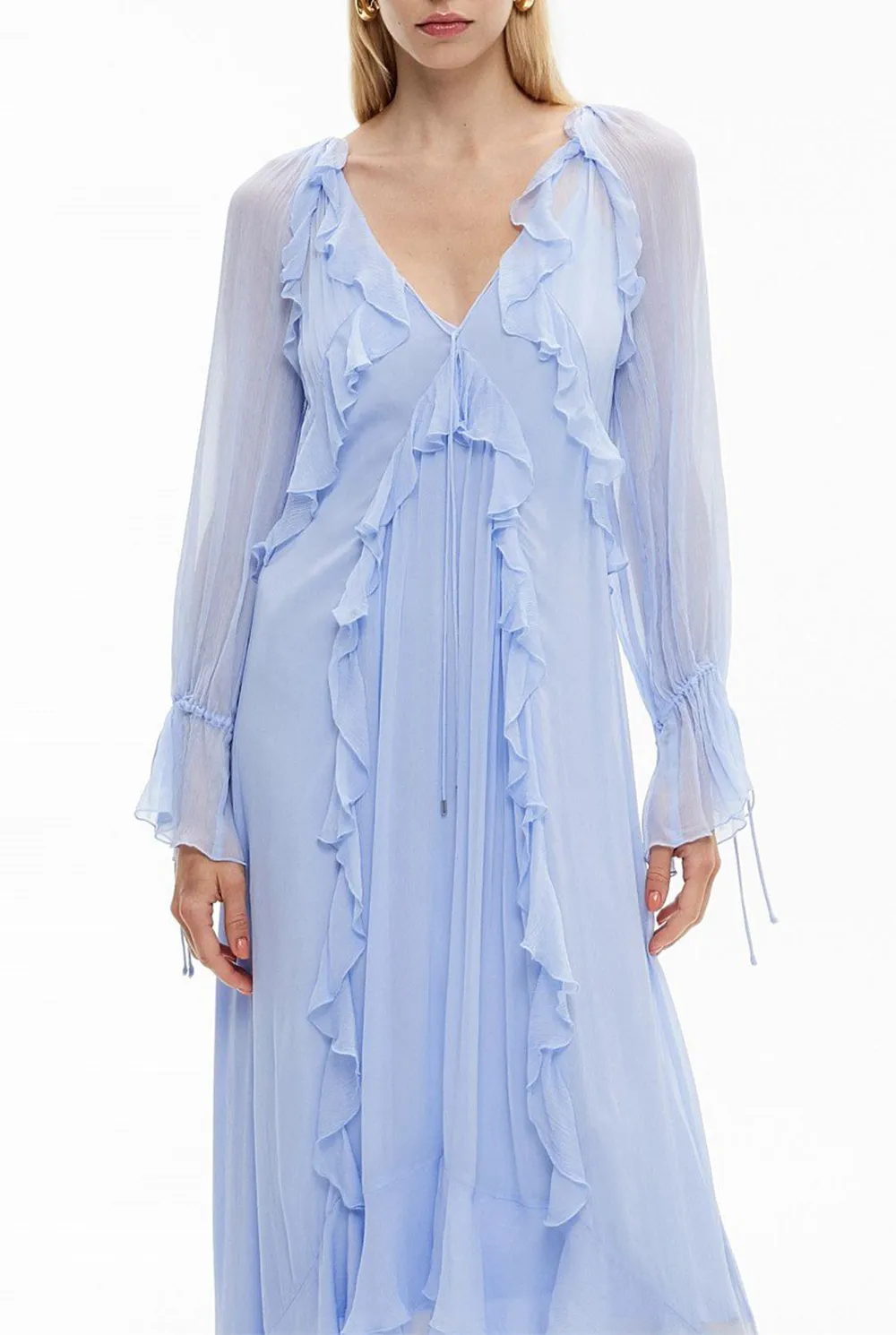 Ruffled V-Neck Dress