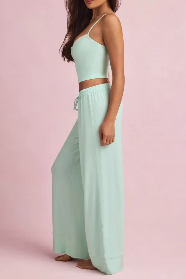 Relaxed Fit Elastic Waist Loose Trousers